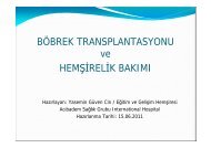 BÃBREK TRANSPLANTASYONU ve HEMÅÄ°RELÄ°K BAKIMI