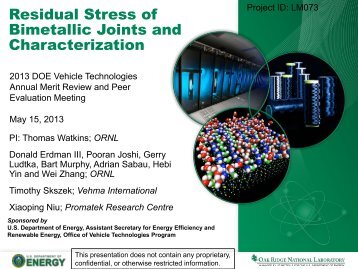 Residual Stress of Bimetallic Joints and Characterization