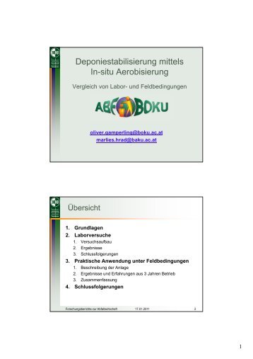Deponiestabilisierung mittels In-situ Aerobisierung - Boku