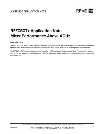 RFFC507x Application Note Mixer Performance ... - RF Micro Devices