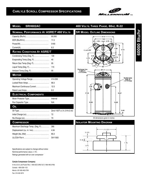 SRH602AC CATALOG.XLS - Docs.hvacpartners.com