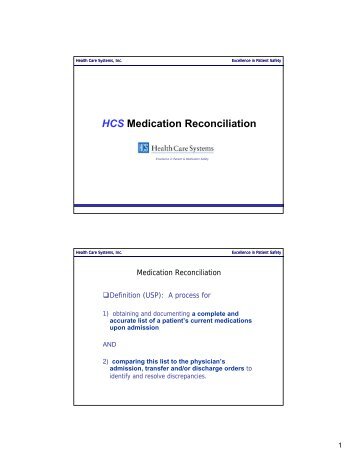 HCS Medication Reconciliation - FMQAI
