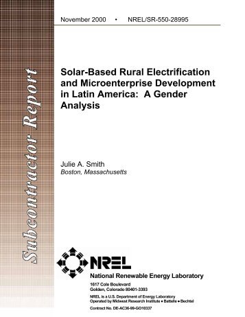 Solar-Based Rural Electrification and Micro-Enterprise ... - NREL