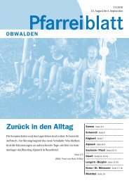 Pfarreiblatt 15 – Zurück in den Alltag - Kirche Obwalden