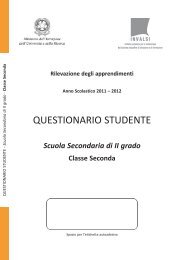 Questionario studente classe II secondaria di secondo grado - Invalsi