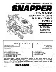 Snapper Lawn Tractor Hydrostatic Drive Electric Clutch Series G ...