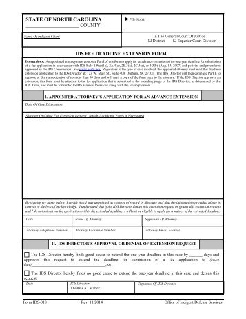 Advance Deadline Extension Request Form - Indigent Defense ...