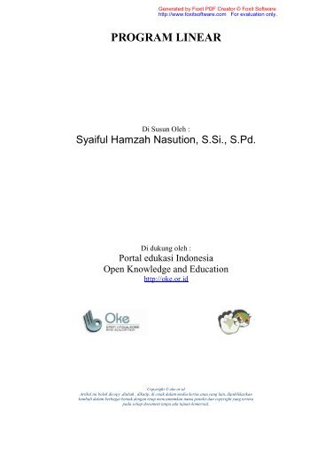 SISTEM PERTIDAKSAMAAN LINIEAR - Open Knowledge and ...