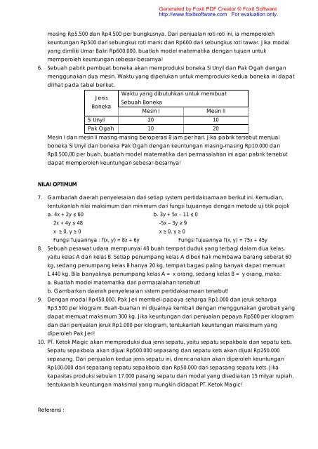 SISTEM PERTIDAKSAMAAN LINIEAR - Open Knowledge and ...