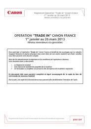 OPERATION ''TRADE IN'' CANON FRANCE 1er janvier ... - Techdata