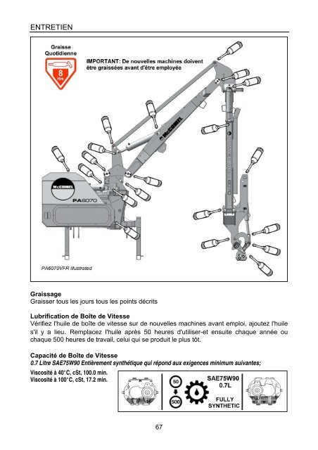 PA5570 - 7070T Series French Operator Manual - McConnel