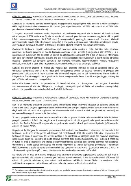 Allegati al rapporto 2012 - Regione Campania