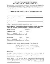 2011 Spring Exam App - revised - Building Officials' Association of BC