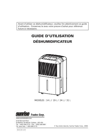 User manual/Instructions - Sunrise Tradex