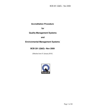 Accreditation Procedure for Quality Management Systems and ...