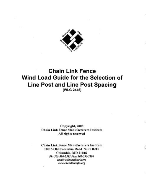 Chain Link Fence Wind Load Guide for the ... - Hoover Fence