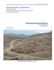 Support to Mes Aynak Archaeological Project - Ministry of Mines