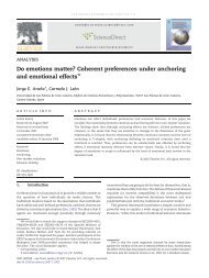 Do emotions matter? Coherent preferences under anchoring and ...