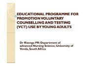 Educational Programme for Promotion of VCT used by Young Adults