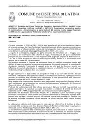 Relazione - Comune di Cisterna di Latina