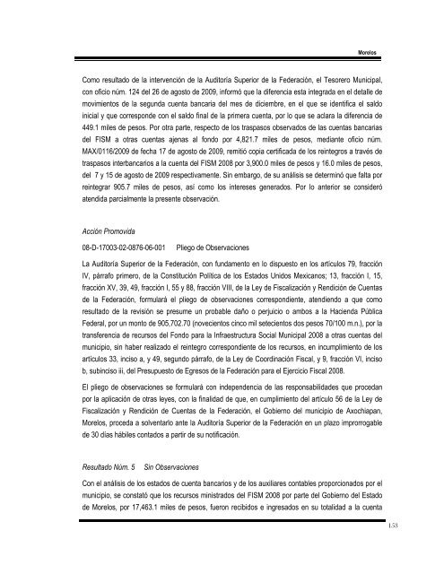 informe del resultado de la fiscalización superior de la cuenta ...