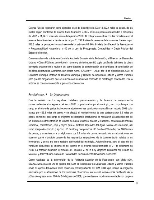 informe del resultado de la fiscalización superior de la cuenta ...