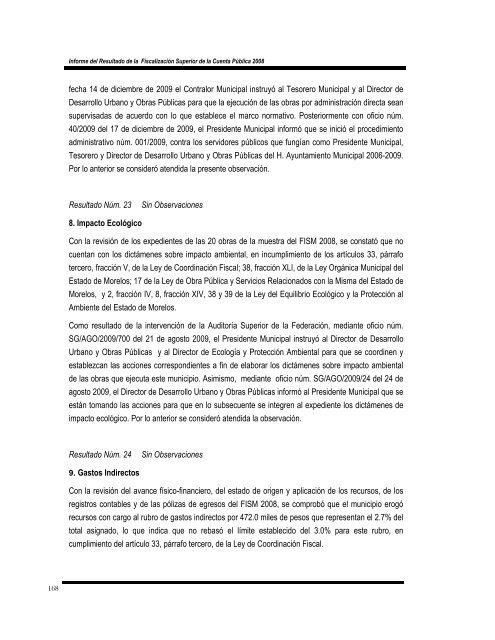 informe del resultado de la fiscalización superior de la cuenta ...