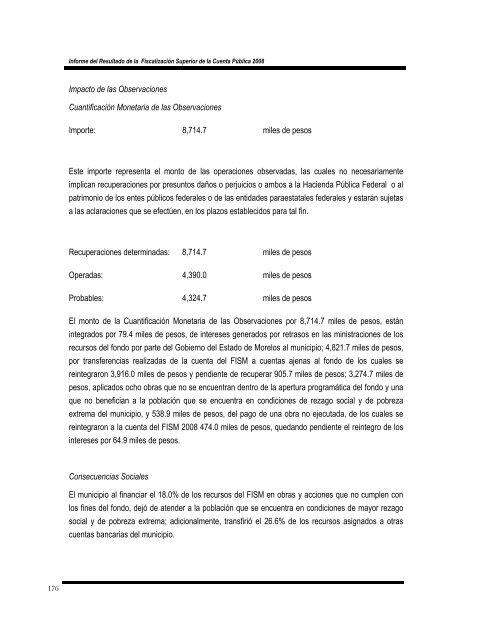 informe del resultado de la fiscalización superior de la cuenta ...