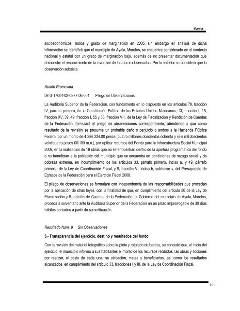 informe del resultado de la fiscalización superior de la cuenta ...