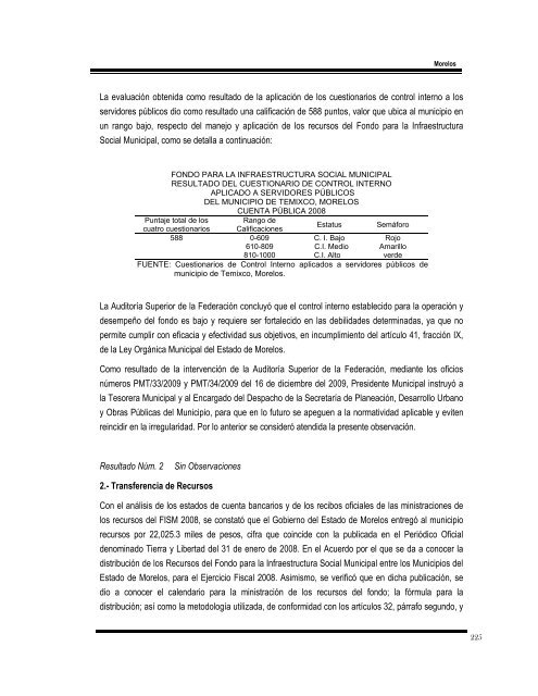 informe del resultado de la fiscalización superior de la cuenta ...