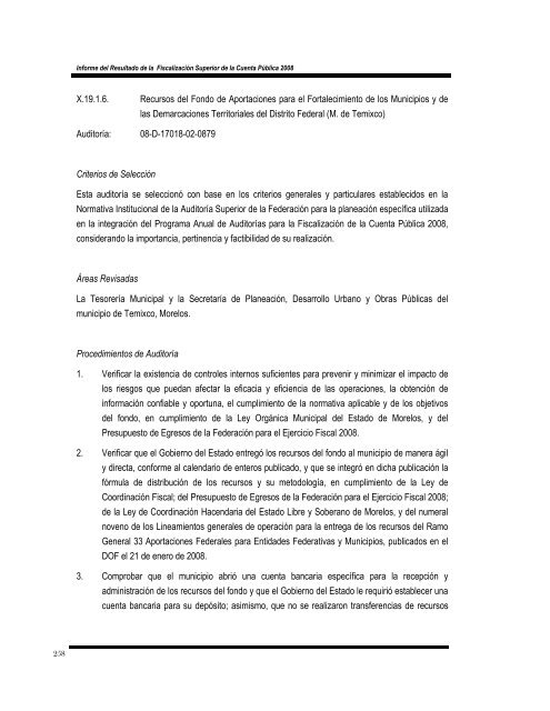 informe del resultado de la fiscalización superior de la cuenta ...