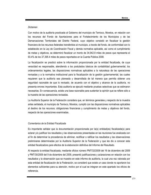 informe del resultado de la fiscalización superior de la cuenta ...