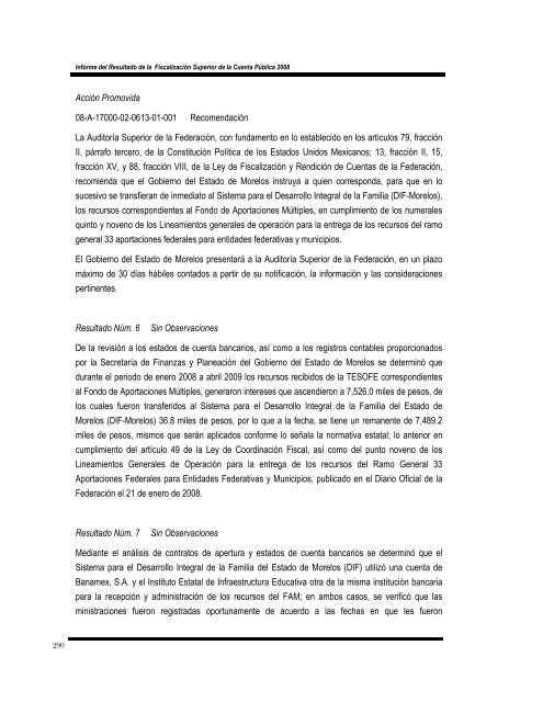 informe del resultado de la fiscalización superior de la cuenta ...