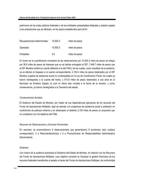 informe del resultado de la fiscalización superior de la cuenta ...