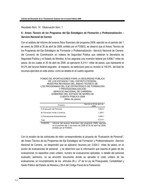 informe del resultado de la fiscalización superior de la cuenta ...