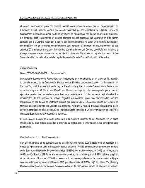 informe del resultado de la fiscalización superior de la cuenta ...