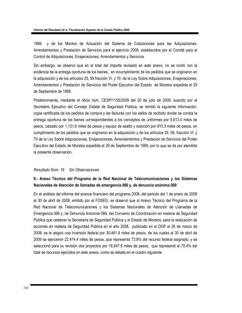 informe del resultado de la fiscalización superior de la cuenta ...