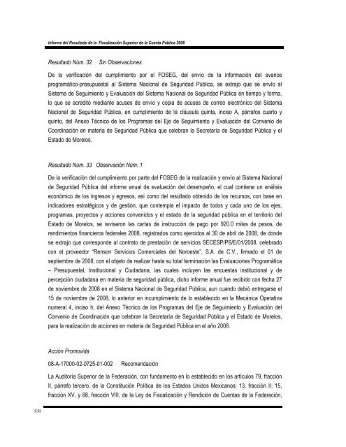 informe del resultado de la fiscalización superior de la cuenta ...