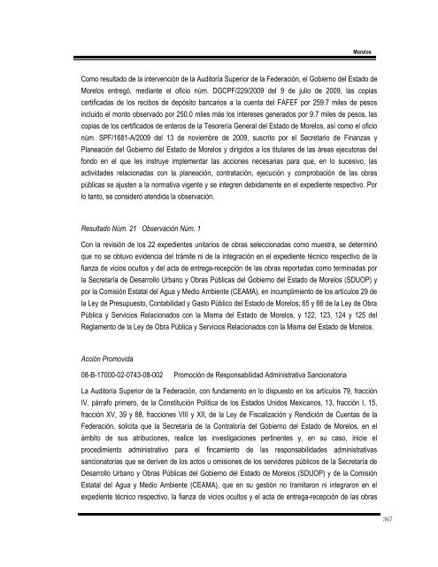 informe del resultado de la fiscalización superior de la cuenta ...