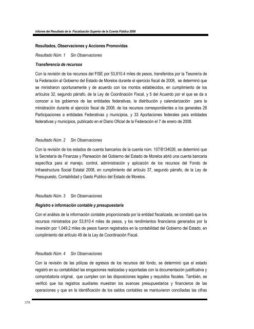 informe del resultado de la fiscalización superior de la cuenta ...