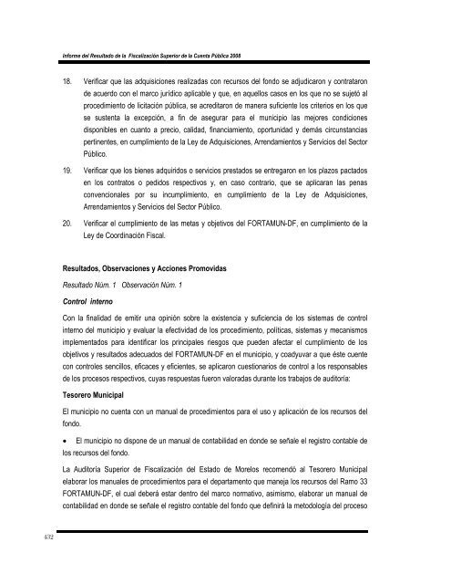 informe del resultado de la fiscalización superior de la cuenta ...