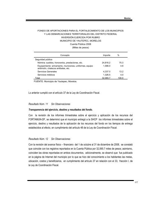 informe del resultado de la fiscalización superior de la cuenta ...