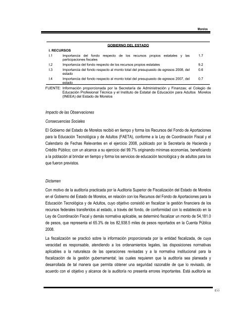 informe del resultado de la fiscalización superior de la cuenta ...