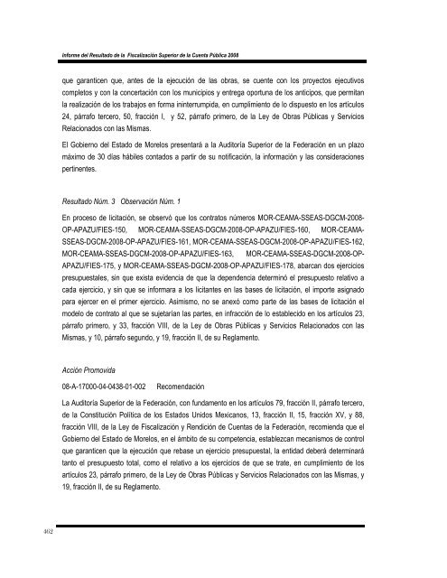 informe del resultado de la fiscalización superior de la cuenta ...