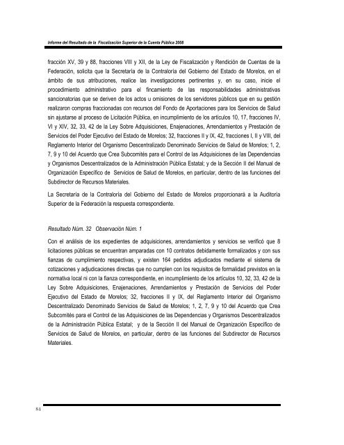 informe del resultado de la fiscalización superior de la cuenta ...