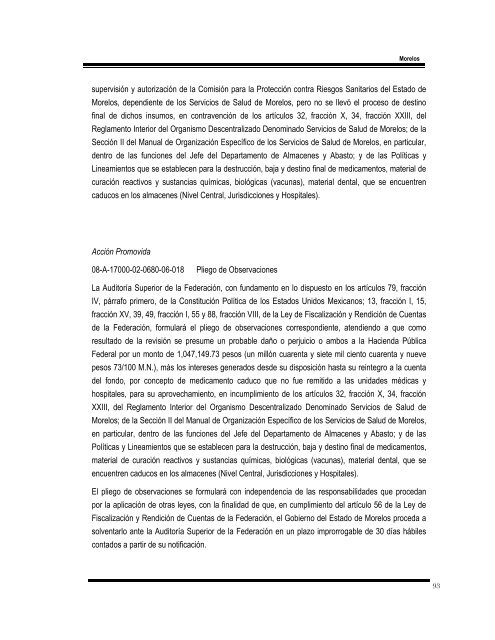 informe del resultado de la fiscalización superior de la cuenta ...