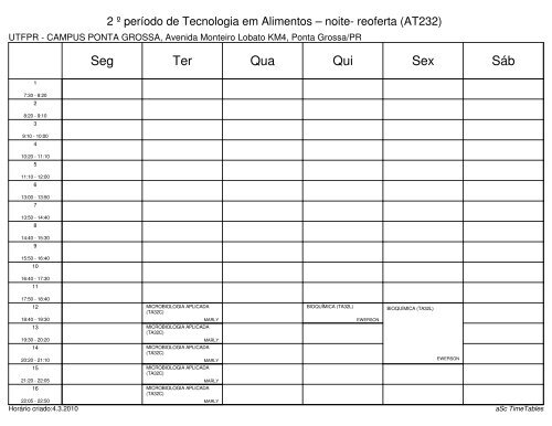 HorÃ¡rios 2010 - UTFPR