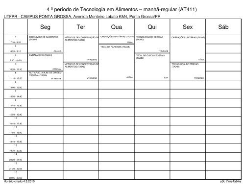 HorÃ¡rios 2010 - UTFPR