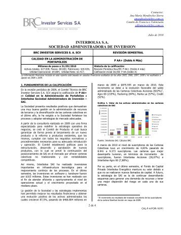 interbolsa sa sociedad administradora de inversion - BRC Investor ...