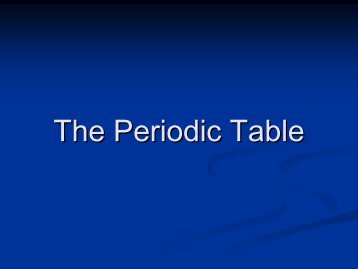 Chapter 12 The Periodic Table - Materialteknologi